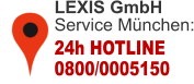 LEXIS GmbHService München: 24h HOTLINE 0800/0005150
