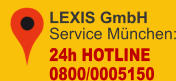 LEXIS GmbHService München: 24h HOTLINE 0800/0005150