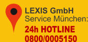 LEXIS GmbHService München: 24h HOTLINE 0800/0005150